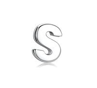 Ciondolo con Iniziale Argento 925 Pendente Personalizzata Alfabeto Nome A-Z Collana Lettera Piccola Donna Uomo (Lettera S)