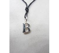 Ciondolo con Iniziale - B - in Argento 925 - Pendente Lettera Girocollo Alfabeto