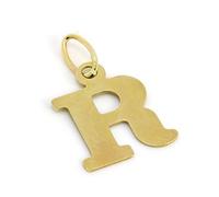 Ciondolo con iniziale, piccolo e leggero, in oro 9k, lettera a scelta dalla A alla Z, R, cod. AMJ-193-R