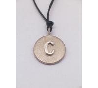 Ciondolo con LETTERA - C - in ARGENTO 925 - pendente iniziale-girocollo alfabeto