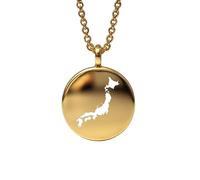 Ciondolo con mappa del Giappone in argento sterling placcato oro 14k, forma rotonda da 24 mm, spessore 1,5 mm, ciondolo con simbolo della Terra, delicato gioiello da viaggio | LKB_MAP_489