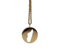 Ciondolo con mappa del Madagascar in argento sterling placcato oro 14k, forma rotonda da 24 mm, spessore 1,5 mm, ciondolo con simbolo della Terra, delicato gioiello da viaggio | LKB_MAP_404