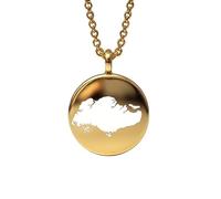 Ciondolo con mappa del mondo in argento sterling placcato oro 14k, forma rotonda da 24 mm, spessore 1,5 mm, ciondolo con simbolo della Terra, delicato gioiello da viaggio | LKB_MAP_608