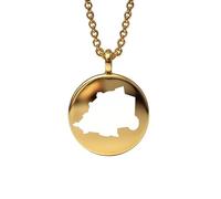 Ciondolo con mappa del Santo Sepolcro in argento sterling placcato oro 14k, forma rotonda da 24 mm, spessore 1,5 mm, ciondolo con simbolo della Terra, delicato gioiello da viaggio | LKB_MAP_501