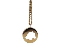 Ciondolo con mappa del Santo Sepolcro in argento sterling placcato oro 14k, forma rotonda da 24 mm, spessore 1,5 mm, ciondolo con simbolo della Terra, delicato gioiello da viaggio | LKB_MAP_434