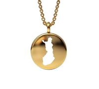 Ciondolo con mappa della Finlandia in argento sterling placcato oro 14k, forma rotonda da 24 mm, spessore 1,5 mm, ciondolo con simbolo della Terra, delicato gioiello da viaggio | LKB_MAP_518