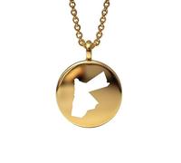 Ciondolo con mappa della Giordania in argento sterling placcato oro 14k, forma rotonda da 24 mm, spessore 1,5 mm, ciondolo con simbolo della Terra, delicato gioiello da viaggio | LKB_MAP_488