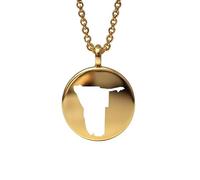 Ciondolo con mappa della Namibia in argento sterling placcato oro 14k, forma rotonda da 24 mm, spessore 1,5 mm, ciondolo con simbolo della Terra, delicato gioiello da viaggio | LKB_MAP_552