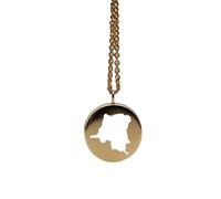 Ciondolo con mappa della Repubblica del Congo in argento sterling placcato oro 14k, forma rotonda da 24 mm, spessore 1,5 mm, ciondolo con simbolo della Terra, delicato gioiello da viaggio |LKB_MAP_359