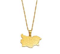 Ciondolo Con Mappa Della Repubblica Popolare Di Bulgaria,Collana Con Mappa Della Bulgaria Con Motivo Del Nome Delle Città,Ornamento Etnico Patriottico Con Ciondoli,Gioielli,Regali Per Donne,Uomini,