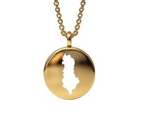 Ciondolo con mappa dell'Albania in argento sterling placcato oro 14k, forma rotonda da 24 mm, spessore 1,5 mm, ciondolo con simbolo della Terra, delicato gioiello da viaggio | LKB_MAP_618