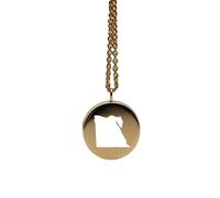 Ciondolo con mappa dell'Egitto in argento sterling placcato oro 14k, forma rotonda da 24 mm, spessore 1,5 mm, ciondolo con simbolo della Terra, delicato gioiello da viaggio | LKB_MAP_460