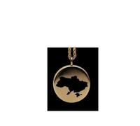Ciondolo con mappa dell'Ucraina in argento sterling placcato oro 14k, forma rotonda da 24 mm, spessore 1,5 mm, ciondolo con simbolo della Terra, delicato gioiello da viaggio | LKB_MAP_317