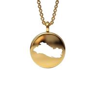 Ciondolo con mappa di El Salvador in argento sterling placcato oro 14k, forma rotonda da 24 mm, spessore 1,5 mm, ciondolo con simbolo della Terra, delicato gioiello da viaggio | LKB_MAP_463