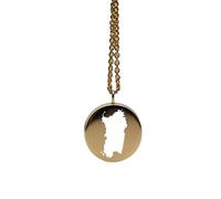 Ciondolo con mappa Piemonte-Sardegna in argento sterling placcato oro 14k, forma rotonda da 24 mm, spessore 1,5 mm, ciondolo a forma di terra, delicato gioiello da viaggio | LKB_MAP_365