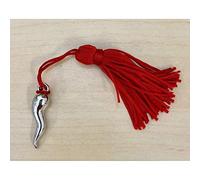 Ciondolo con nappina rossna CORNO CORNETTO PORTAFORTUNA bomboniera