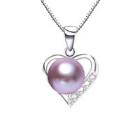 ciondolo con perla d'acqua dolce naturale in per donna, collana d'amore, gioielli da sposa con scatola regalo Made in China