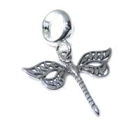 Ciondolo con perline in argento sterling libellula .925 x 1 ciondoli con insetti