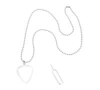Ciondolo con plettro facile da aprire per l'accesso a spettacoli dal vivo e campioni. Collana trasparente per riporre plettri