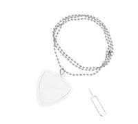 Ciondolo con plettro facile da aprire per l'accesso a spettacoli dal vivo e campioni. Collana trasparente per riporre plettri