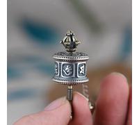 Ciondolo con ruota di preghiera, ornamento religioso a sei caratteri per