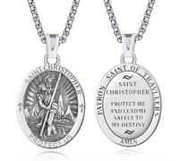 Ciondolo con San Cristoforo, da uomo e da donna, amuleto per coppie, amuleto di sicurezza per viaggi, feste di compleanno e festival, gioielli alla moda, regalo religioso per familiari e amici