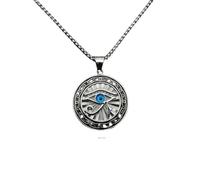 Ciondolo con testa d'aquila in Egitto antico Occhio di Horus Collana in acciaio inox Occhio di Dio Amuleto punk da uomo Regalo per gioielli