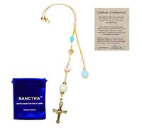 Ciondolo cristiano per specchietto retrovisore auto, fatto a mano e benedetto in Terra Santa, acchiappasole per fede e protezione con custodia regalo e certificato, decorazione per auto per donne