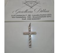 CIONDOLO CROCE Sacra CROCEFISSO CRISTO Pendente In ORO BIANCO 18 Karati 750/1000