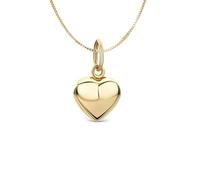 Ciondolo cuore bombato grande in argento 925 dorato con catenina veneziana argento 925 lunghezza a scelta 40/45/50 cm gioiello ragazza donna elegante simbolo amore