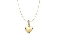 Ciondolo cuore bombato in argento 925 dorato con catenina veneziana argento 925 lunghezza 45 cm gioiello ragazza donna elegante simbolo amore