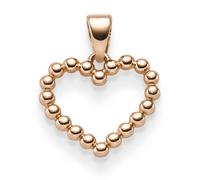 Ciondolo Cuore Cuoricini Di Perline 16x14mm 585 Oro Rosso Semplice Brillante