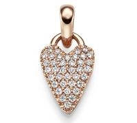 Ciondolo Cuore Di 585 Oro Rosso Con 44 Diamanti Brillanti 0,34ct. Tw-Si