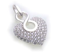 Ciondolo Cuore IN Argento 925 Argento Sterling con Zirconia Simbolo Infinito