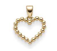 Ciondolo Cuore Piccolo In Perline 16x14mm 585 Oro Giallo Semplice Lucido