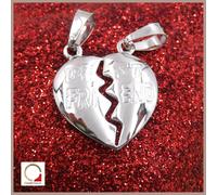 Ciondolo Cuore Spezzato Charm Pendente in argento 925 Best Friend Amicizia Amore