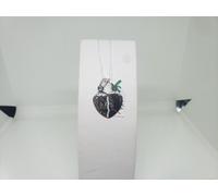 CIONDOLO CUORE SPEZZATO DOLCE META' IN ORO BIANCO 18KT 750 1,3 GRAMMI (3681)