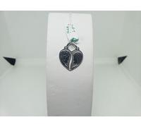 CIONDOLO CUORE SPEZZATO DOLCE META' IN ORO BIANCO 18KT 750 2,3 GRAMMI (3675)