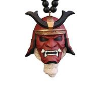 Ciondolo da appendere all'auto con casco giapponese Samurai Hannya, maschera Prajna dei demoni giapponesi, ciondolo per specchietto retrovisore dell'auto, ciondolo alla moda per decorazione auto (A)