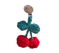 Ciondolo da appendere per culla, le ciliegie rosse brillanti e le foglie verdi su questa culla sono fatte a mano, ornamento di ciliegia da appendere per culla, per lettino, puramente fatti a