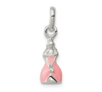 Ciondolo Da Principessa Per Bambini In Argento Sterling .925 Con Smalto Rosa 3D