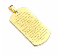 Ciondolo da Uomo Oro Placca Militare Bibbia Preghiera Padre Nostro 1 Catena 6789
