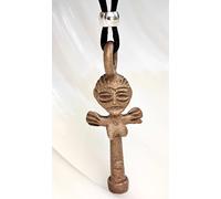 Ciondolo dea della fertilità Collana in bronzo tribale africano in metallo...