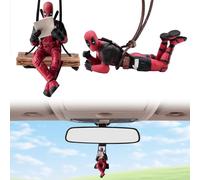 Ciondolo Deadpool per Specchietti Retrovisori Auto, 2 Pezzi - Ornamenti e Accessori Appesi per Specchio Retrovisore - Simpatico Anime
