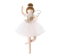 Ciondolo decorativo a forma di angelo in peluche, per albero di Natale, aggiunge un elemento significativo e festivo alle decorazioni stagionali della casa (oro)