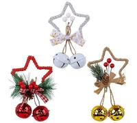 Ciondolo decorativo a forma di campana di Natale con design a stella e anello per appendere la decorazione di alberi e porte (colori misti)