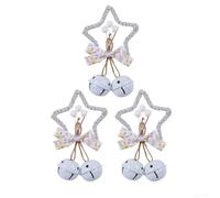Ciondolo decorativo a forma di campana di Natale con design a stella e anello per appendere l'albero e la porta (bianco)