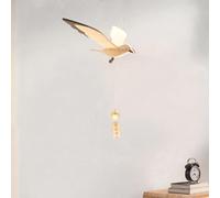 Ciondolo decorativo per esterni in legno con gabbiano volante in legno per