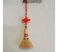 Ciondolo Decorazione Ciondolo Bimba Ginecomando Bambino Addormentato Mini Scopa, Piantine Di Sorgo, Fabbricazione Della Paglia(Colour:Nodo Cinese)