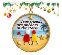 Ciondolo dell'amicizia - Ciondolo piatto 2D come souvenir | Natale dell'amicizia per donne, compleanno, albero di Natale, sorella, porta, famiglia, casa